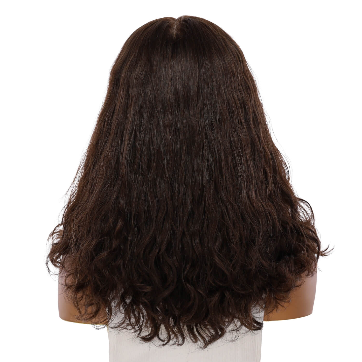19" Nicole Silk Top Wig Dark Brown Wavy