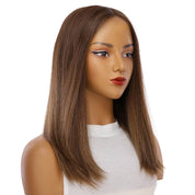 19" Nicole Silk Top Wig Medium Brown Balayage