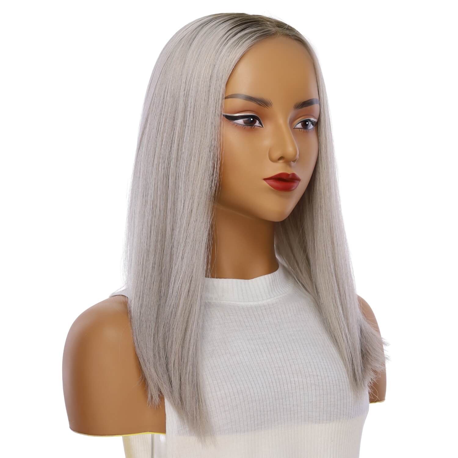 19" Nicole Silk Top Wig Silver Smoke