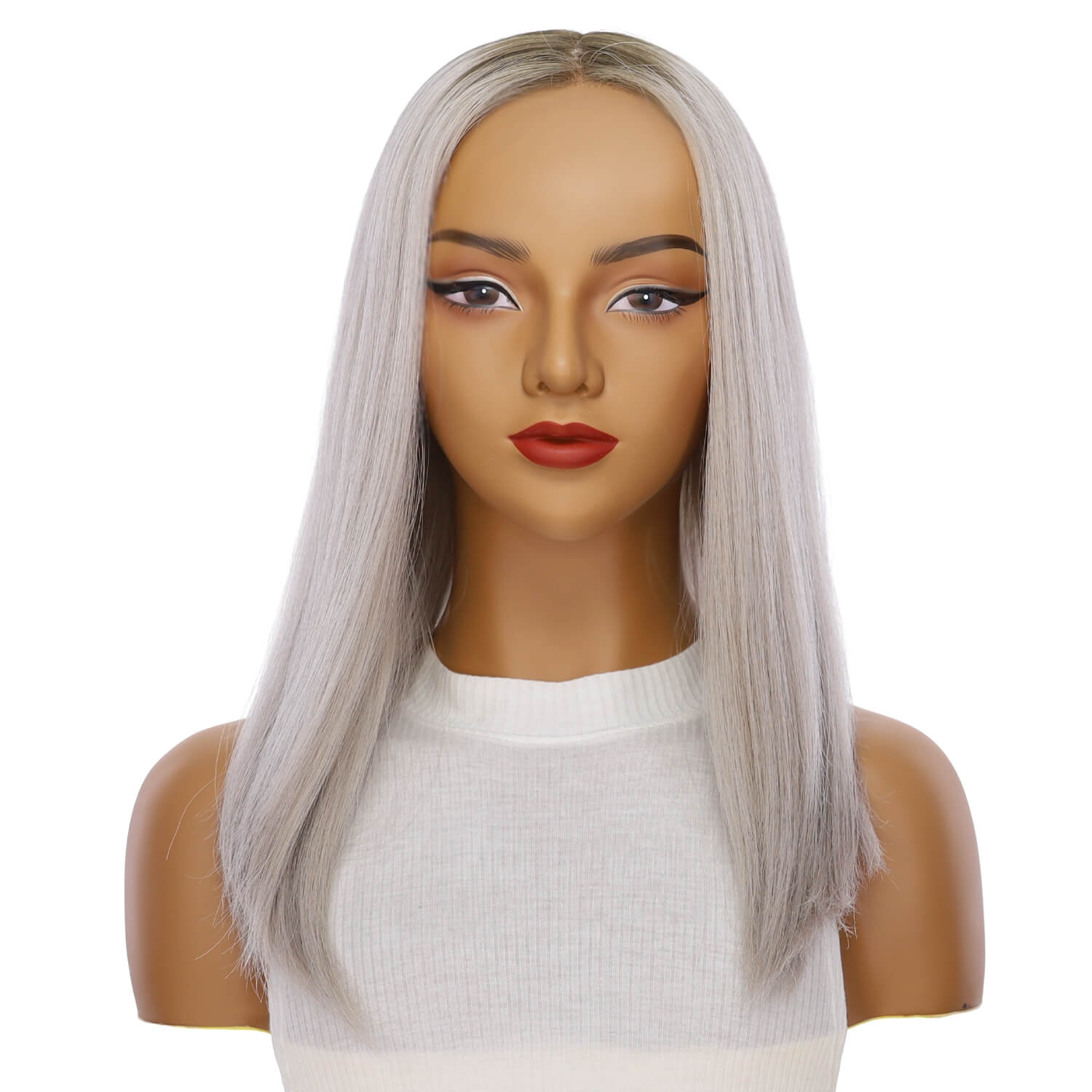 19" Nicole Silk Top Wig Silver Smoke