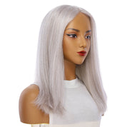 19" Nicole Silk Top Wig Snow Grey