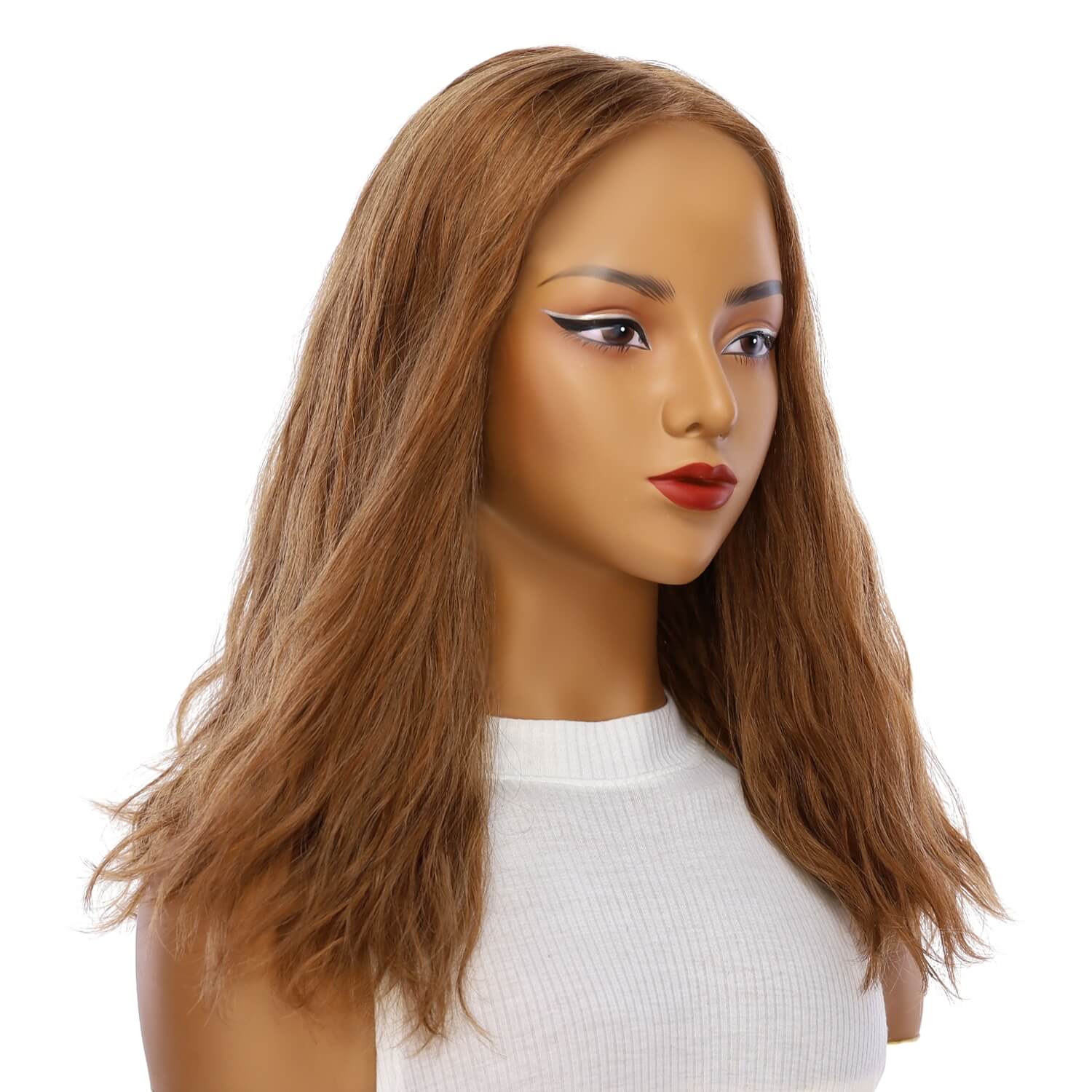 19" Nicole Silk Top Wig Strawberry Blonde Wavy