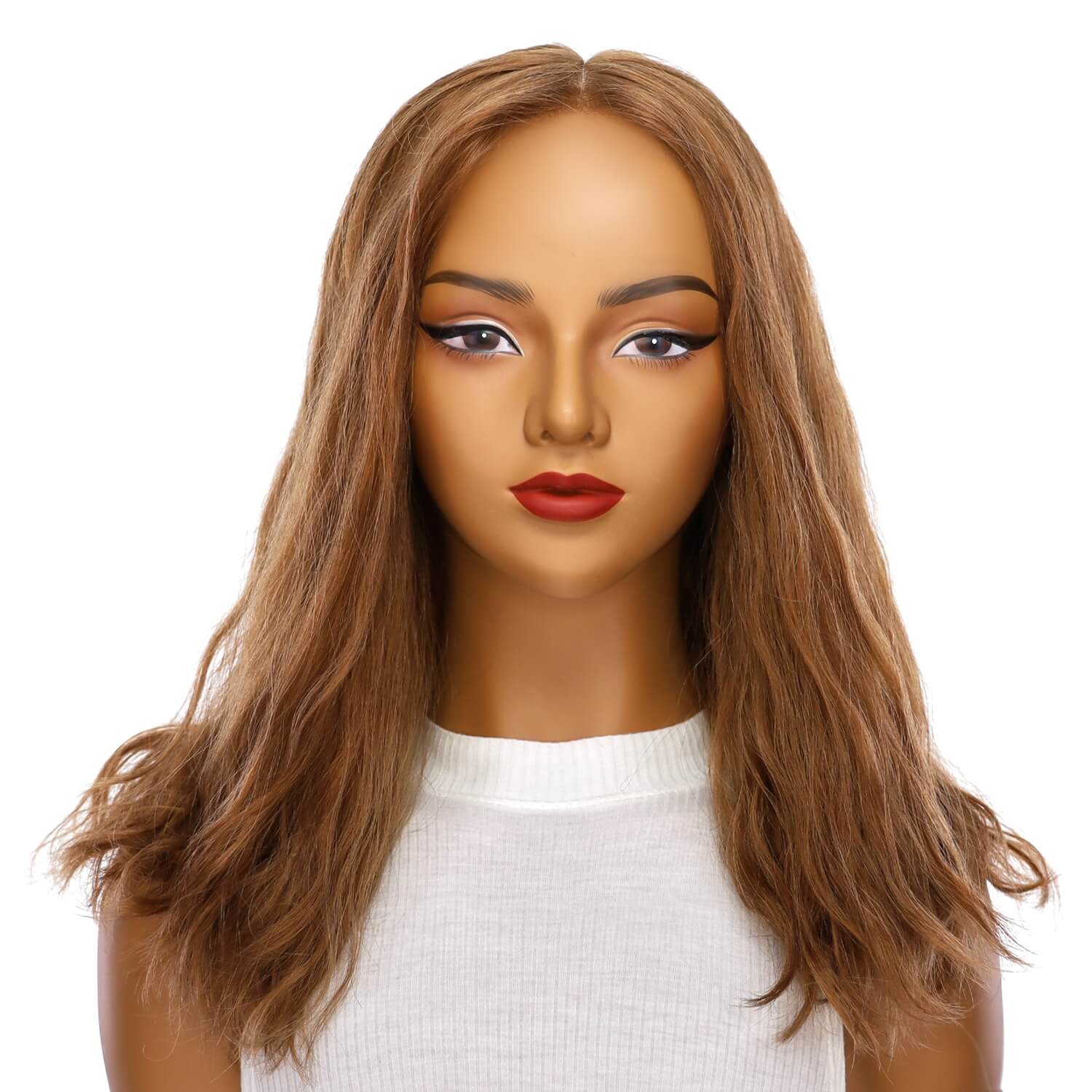 19" Nicole Silk Top Wig Strawberry Blonde Wavy