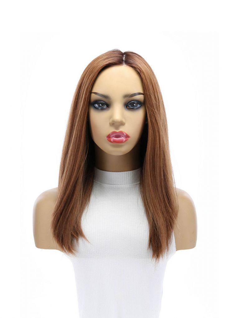 19" Nicole Silk Top Wig Copper w/ Rooting