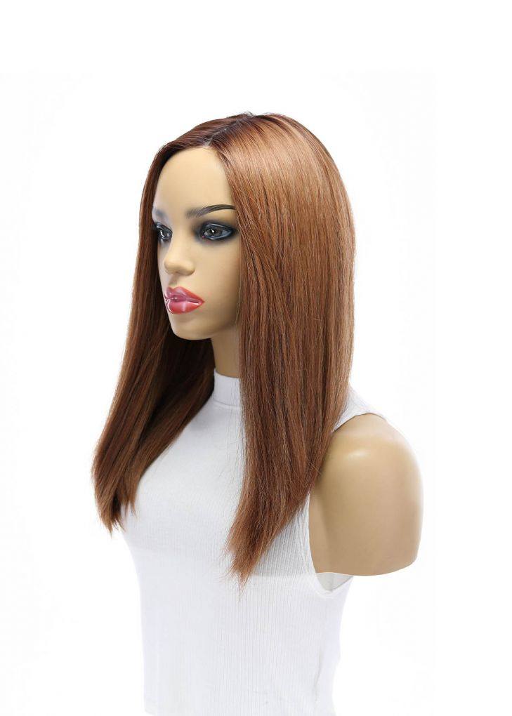 19" Nicole Silk Top Wig Copper w/ Rooting
