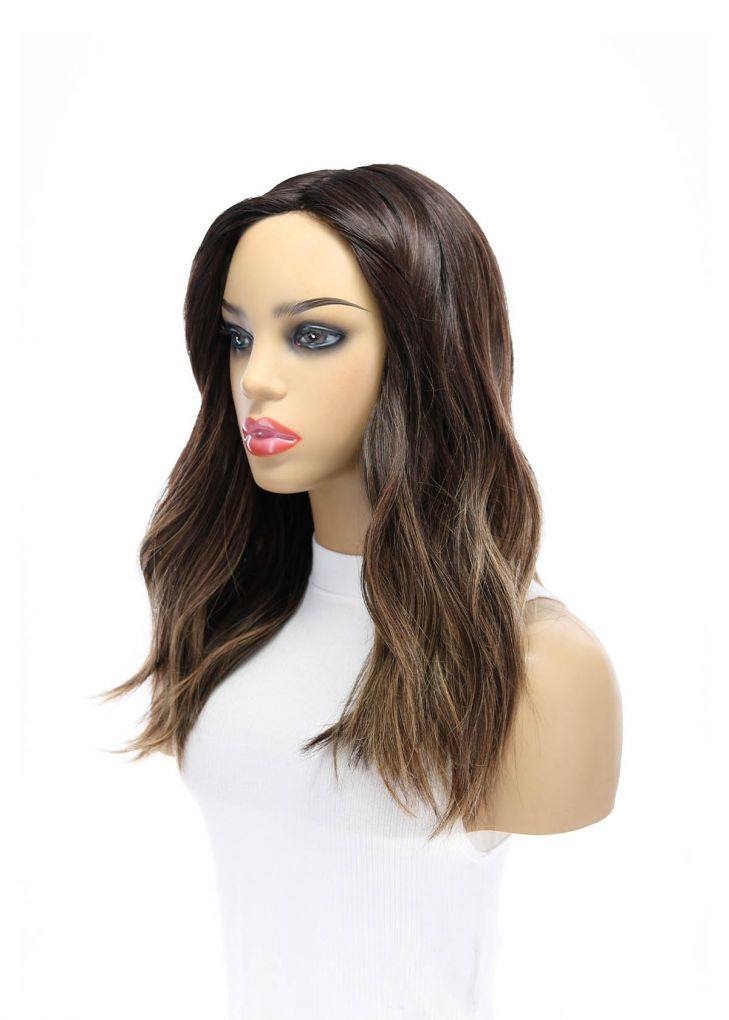 19" Nicole Silk Top Wig Dark Brown Balayage