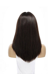 19" Nicole Silk Top Wig Dark Brown w/ Rooting