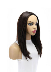 19" Nicole Silk Top Wig Dark Brown w/ Rooting
