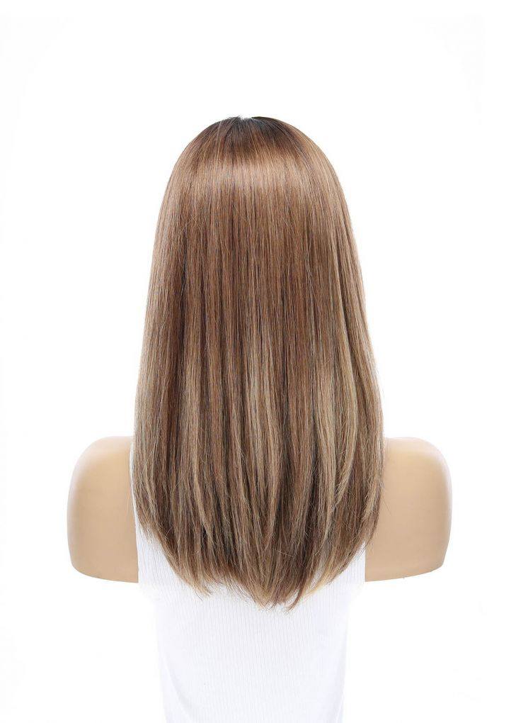 19" Nicole Silk Top Wig Light Brown Babylight w/ Rooting