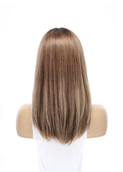 19" Nicole Silk Top Wig Light Brown Babylight w/ Rooting