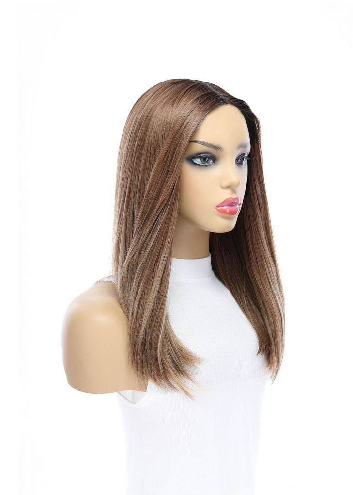 19" Nicole Silk Top Wig Light Brown Babylight w/ Rooting