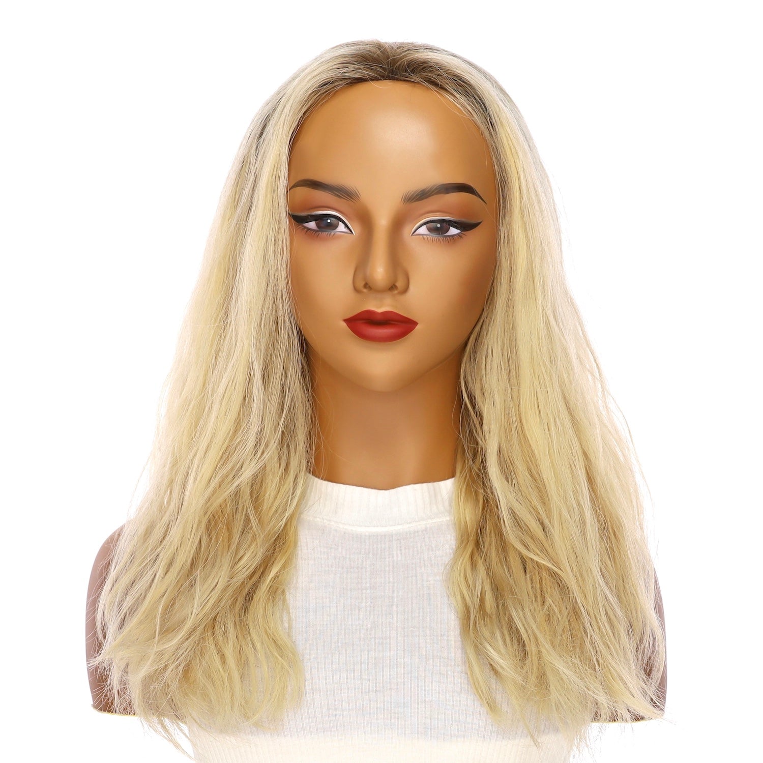 20" 3/4 Bandfall Wig Beige Blonde Wavy