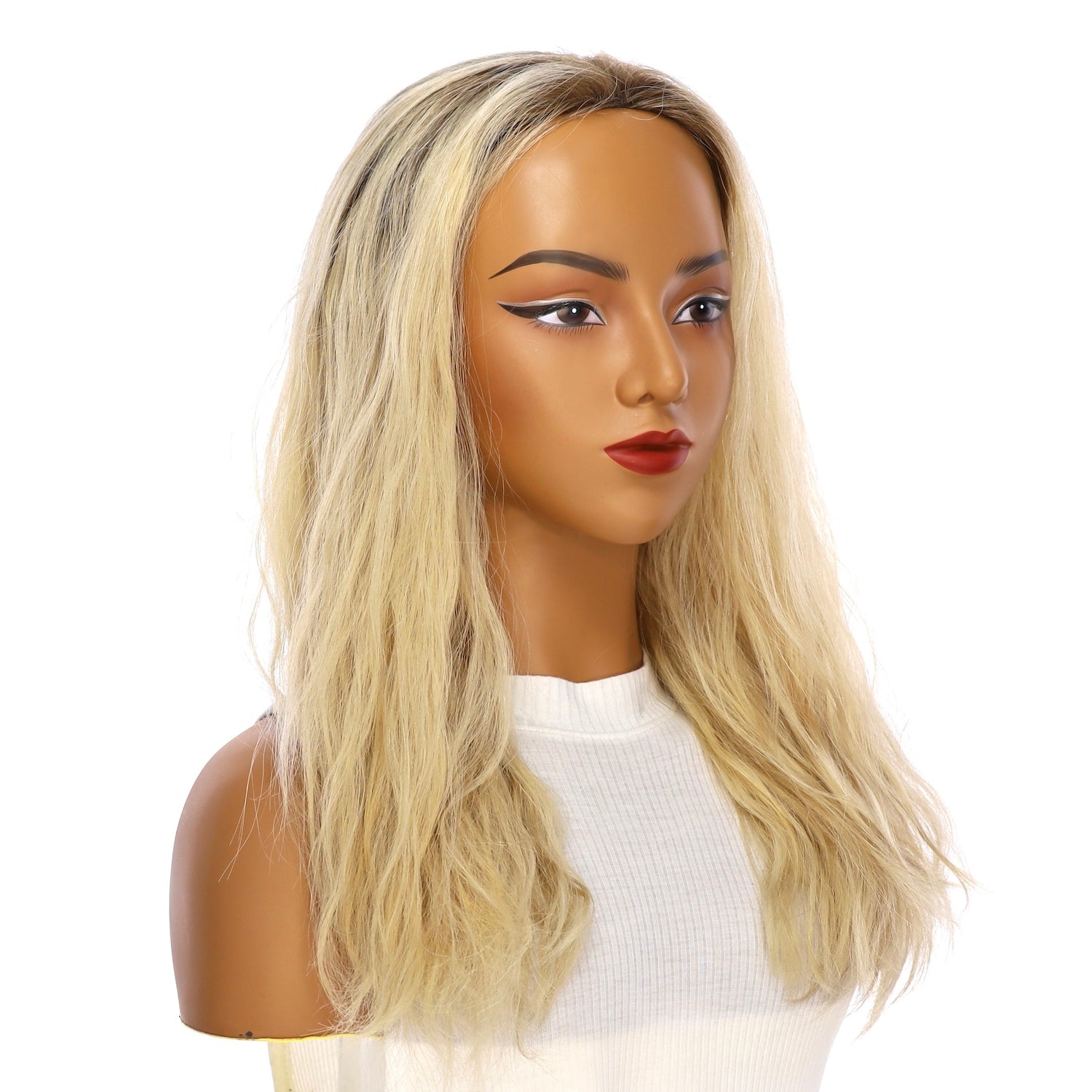 20" 3/4 Bandfall Wig Beige Blonde Wavy