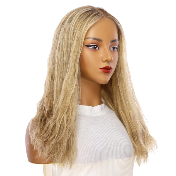 20" Divine Lace Top Wig Ashy Blonde w/ Highlights Wavy