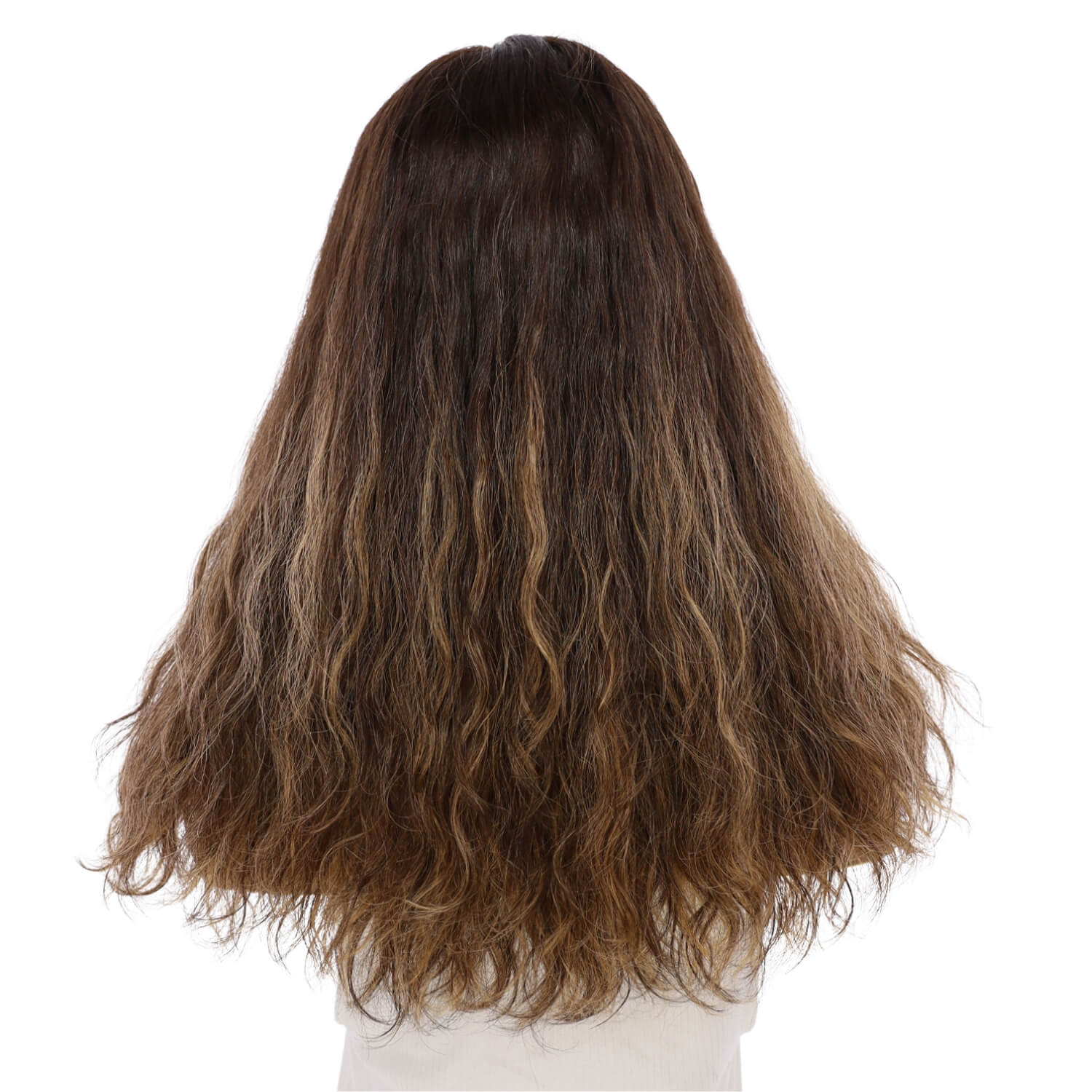 20" Divine Lace Top Wig Dark Brown Balayage Wavy