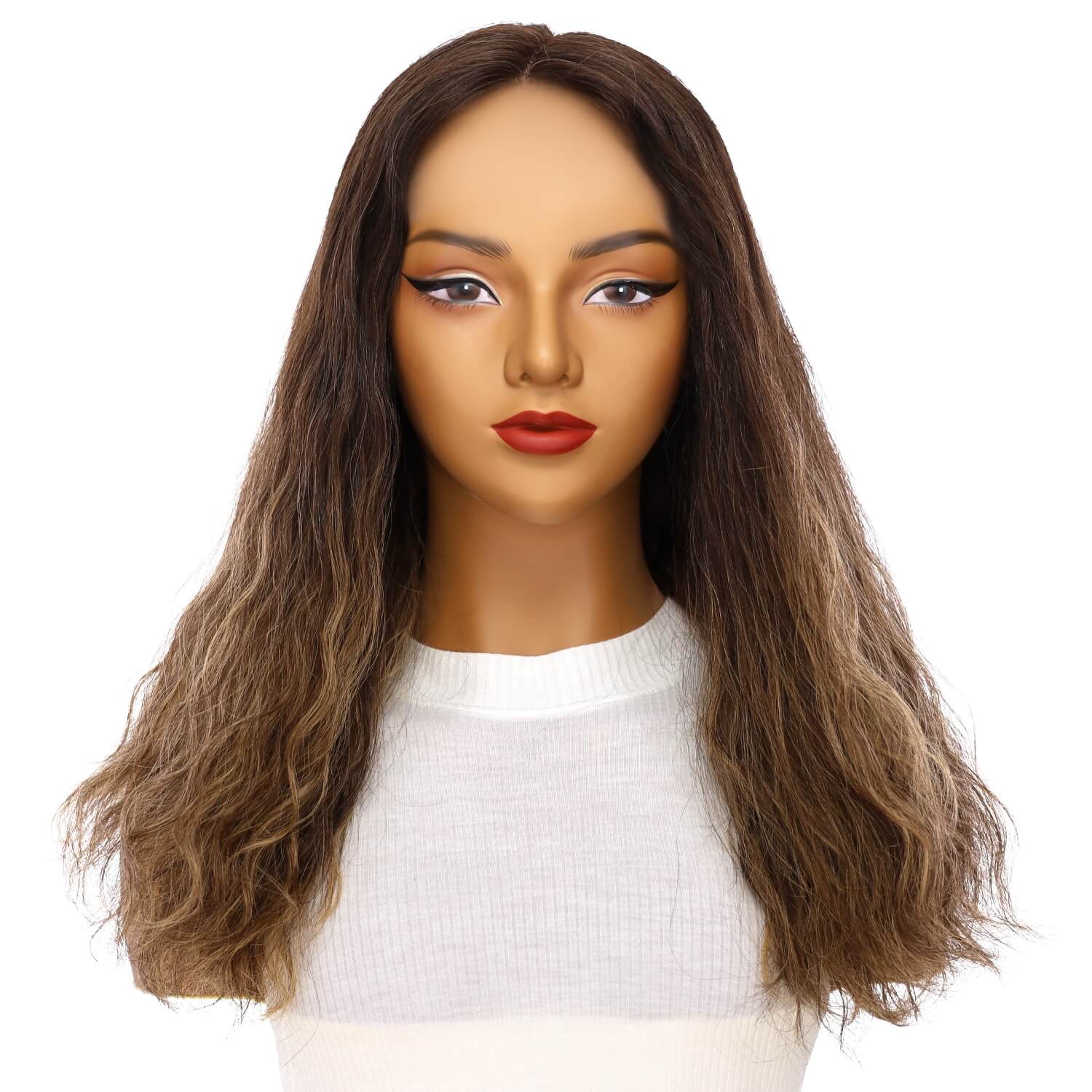 20" Divine Lace Top Wig Dark Brown Balayage Wavy
