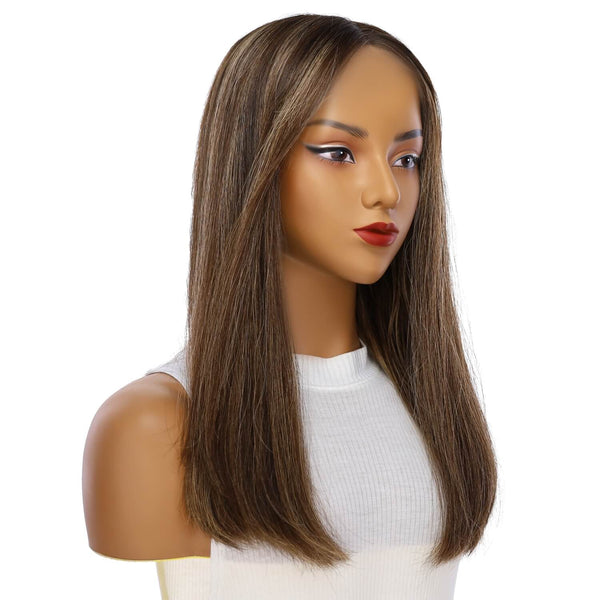 20" Divine Lace Top Wig Dark Brown w/ Highlights