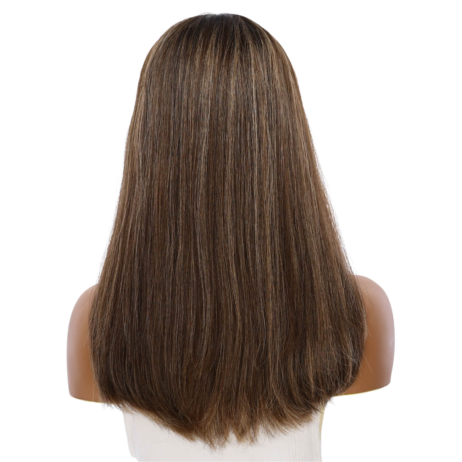 20" Divine Lace Top Wig Dark Brown w/ Highlights