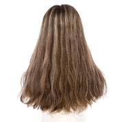 20" Divine Lace Top Wig Medium Brown w/ Highlights Wavy