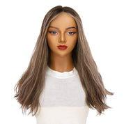 20" Divine Lace Top Wig Medium Brown w/ Highlights Wavy