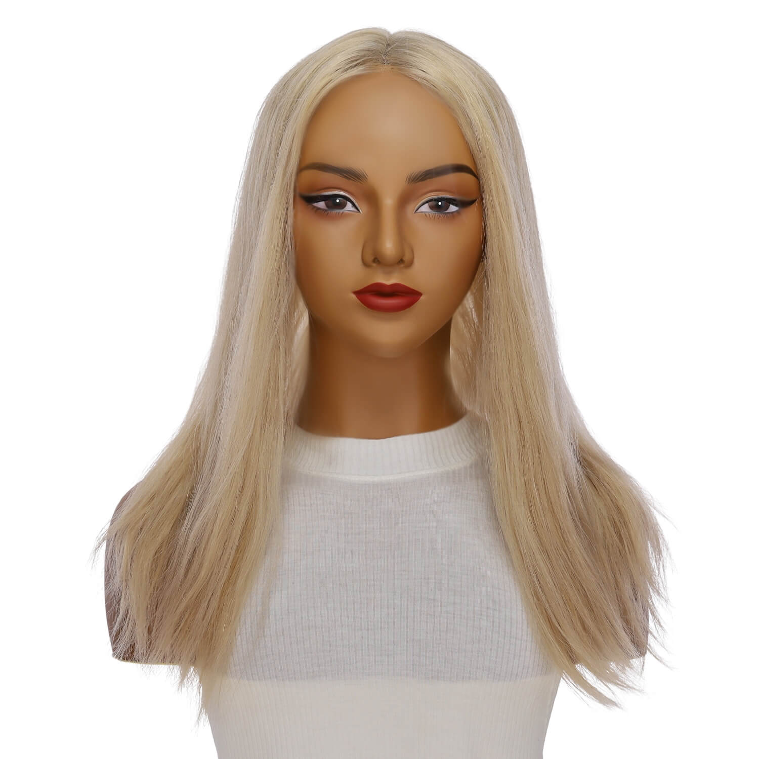 20" Divine Lace Top Wig Beige Blonde w/ No Rooting Wavy