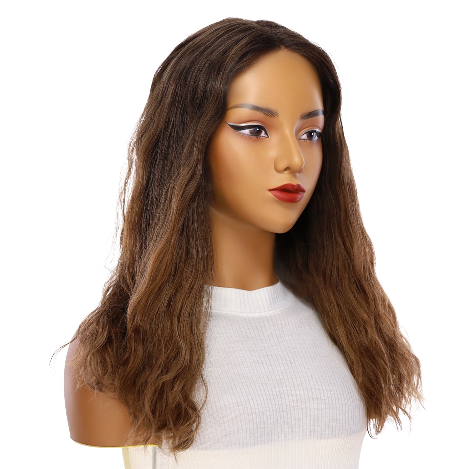 20" Divine Lace Top Wig Dark Brown Ombre Wavy