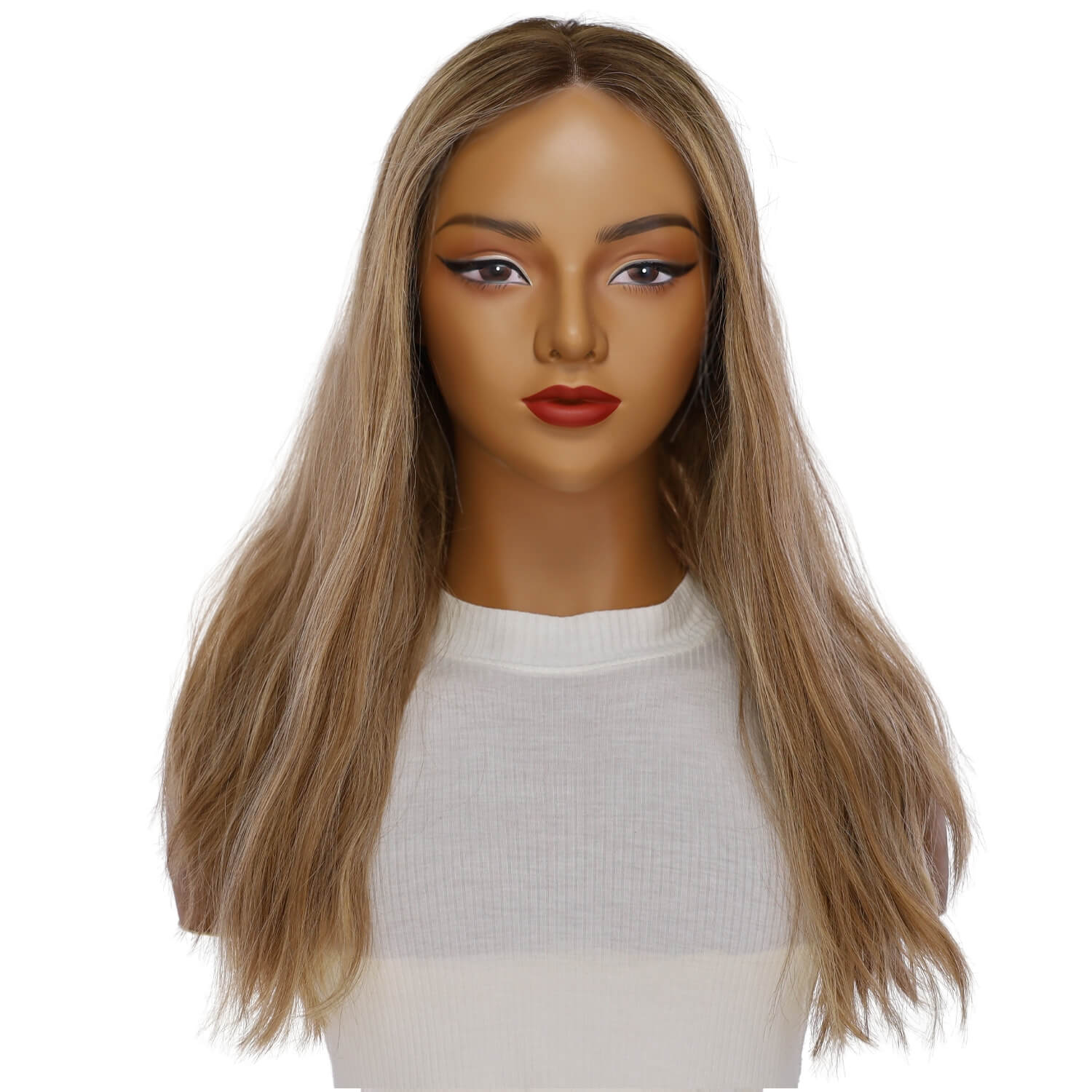 20" Divine Lace Top Wig Medium Blonde w/ Highlights Wavy