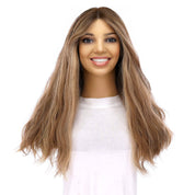 20" Divine Lace Top Wig Medium Blonde w/ Highlights Wavy