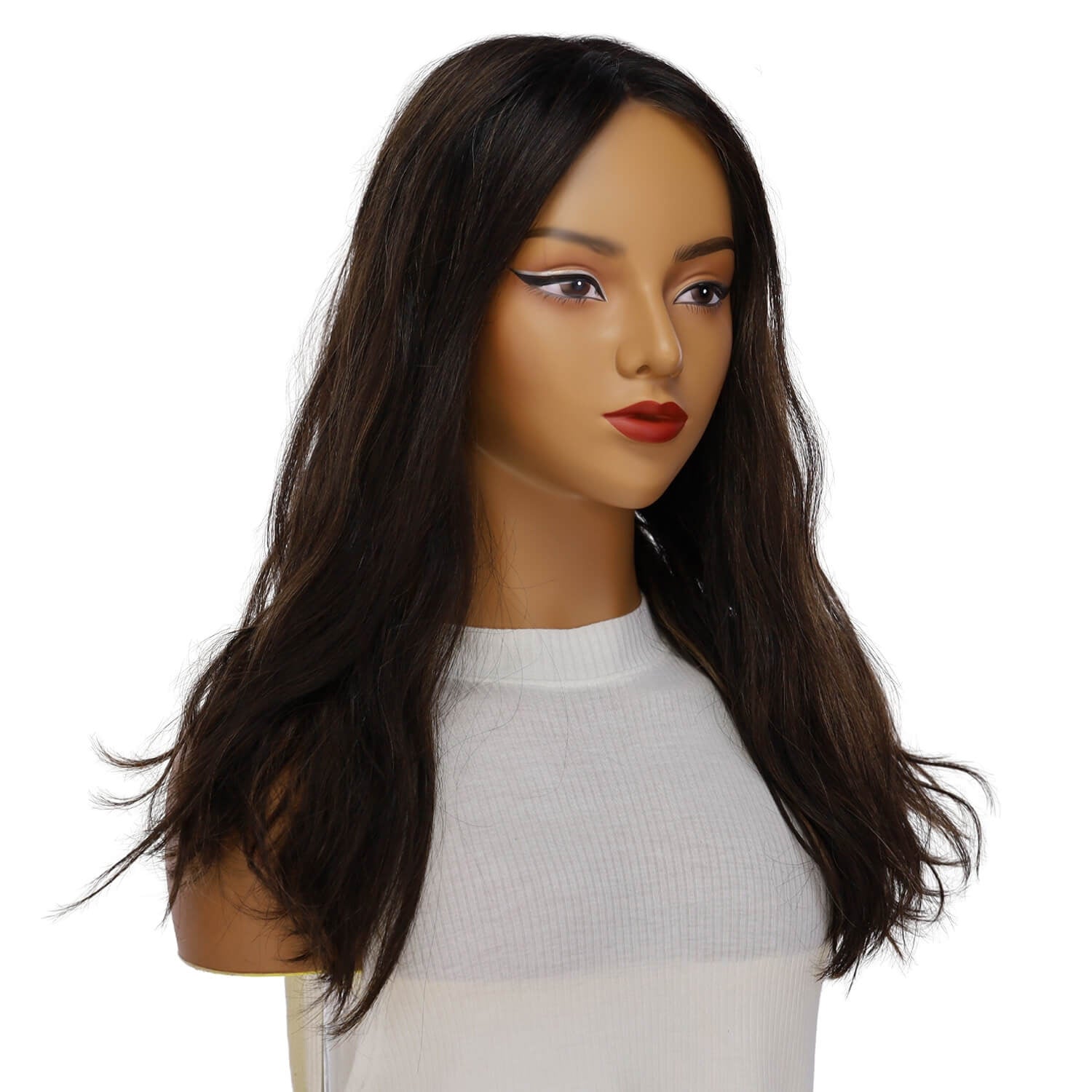 20" Divine Lace Top Wig Soft Black w/ Highlights Wavy