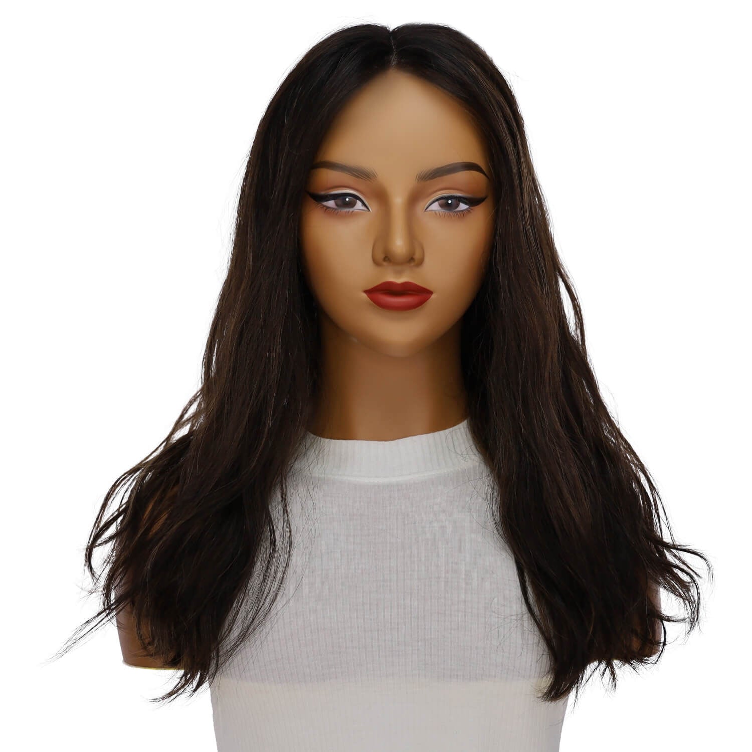 20" Divine Lace Top Wig Soft Black w/ Highlights Wavy