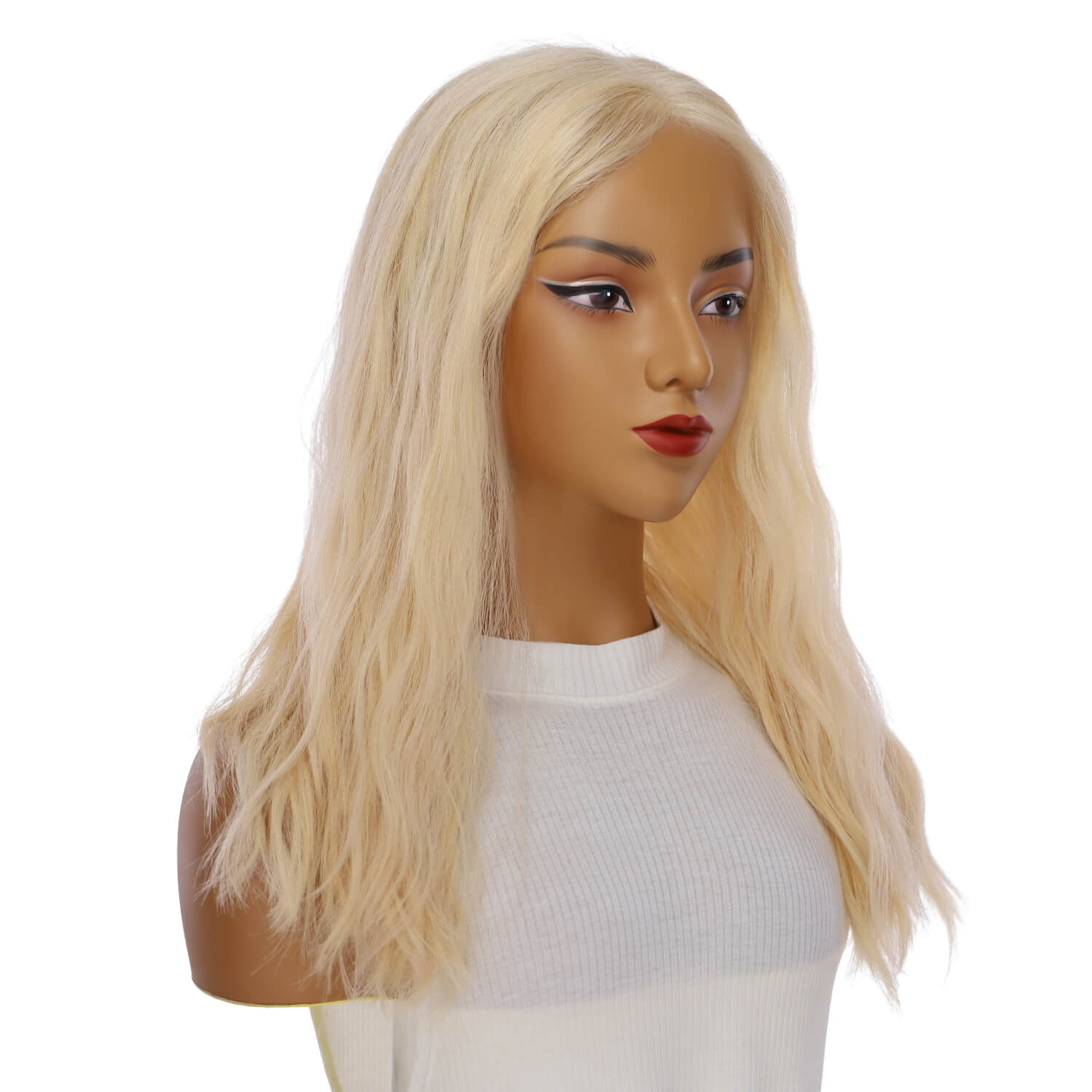 20" Divine Lace Top Wig Warm Platinum Blonde w/ No Rooting Wavy