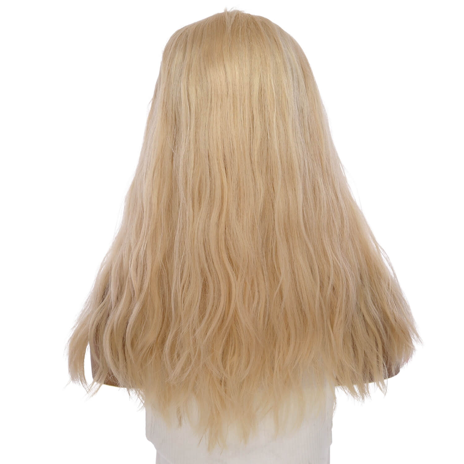 20" Divine Lace Top Wig Warm Platinum Blonde w/ No Rooting Wavy