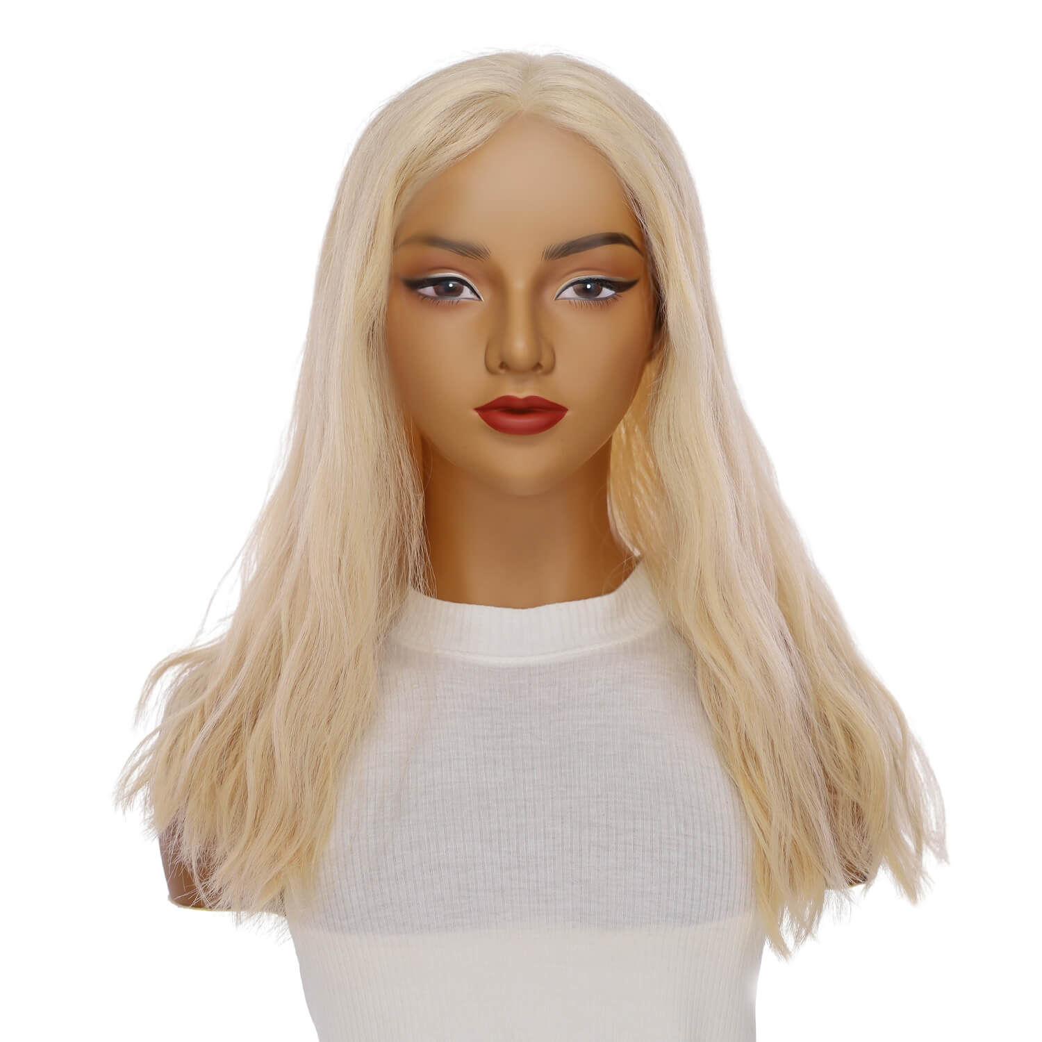 20" Divine Lace Top Wig Warm Platinum Blonde w/ No Rooting Wavy