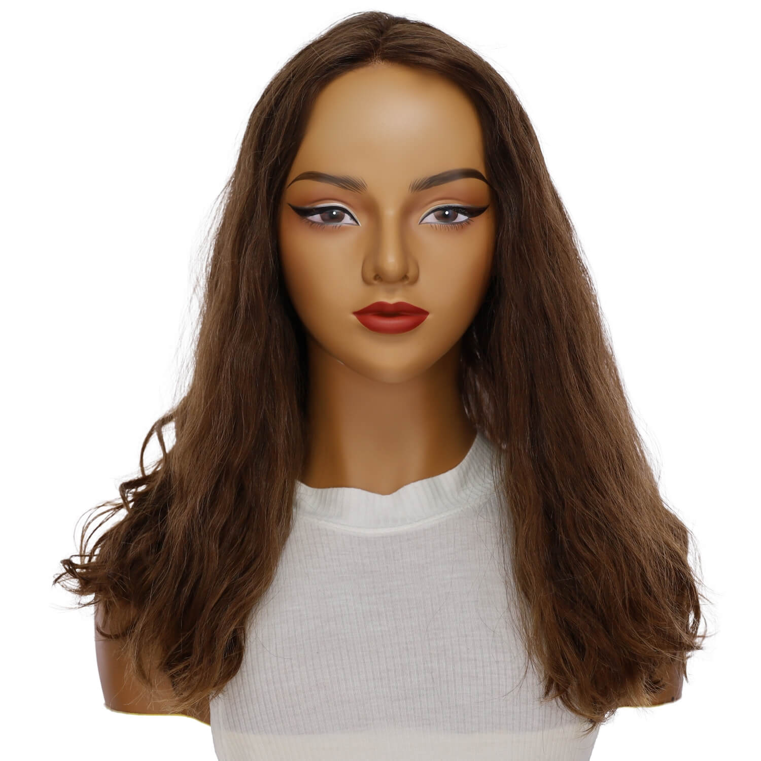 20" Divine Luxe Lace Top Wig #8 Warm Medium Brown Wavy