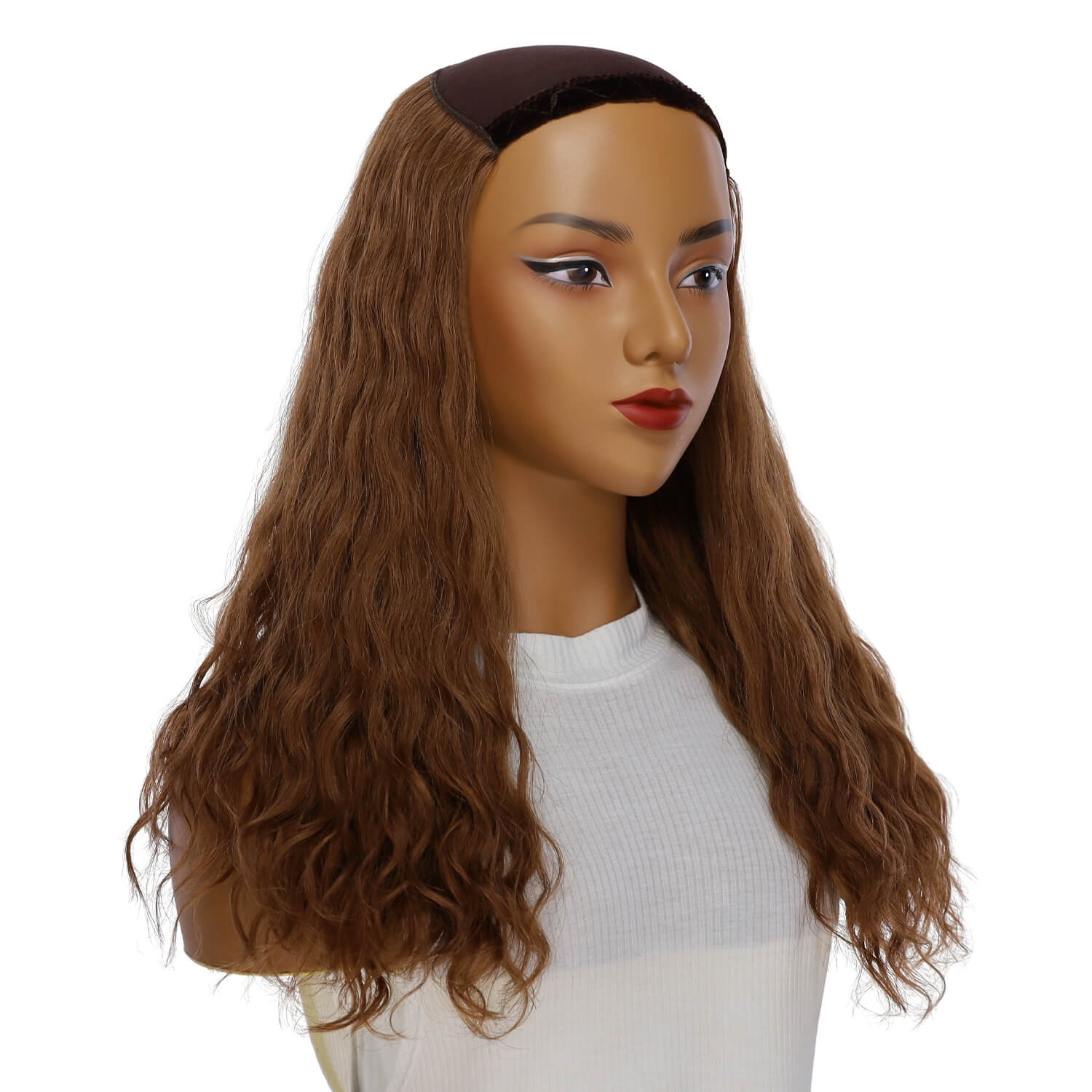 20" HatFall Wig Copper Wavy