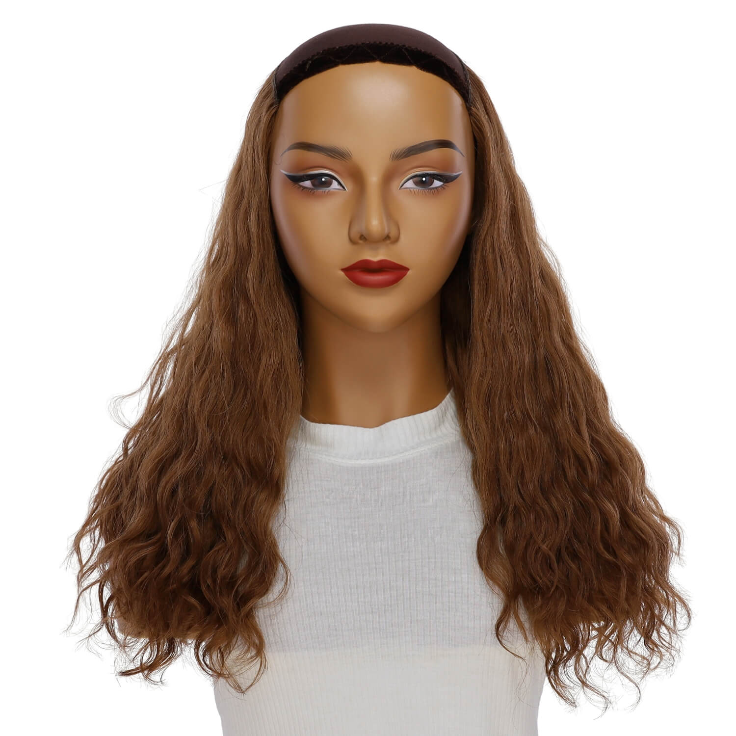 20" HatFall Wig Copper Wavy