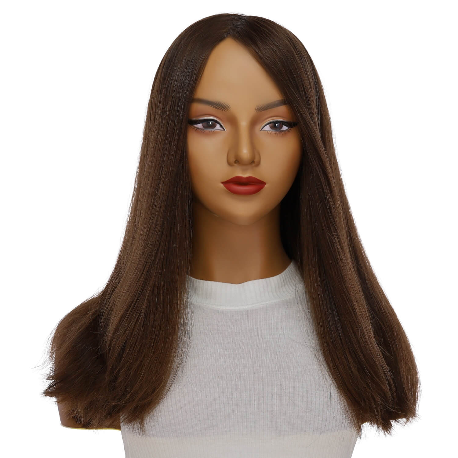 20" Luxe Silk Top Wig #8 Warm Medium Brown