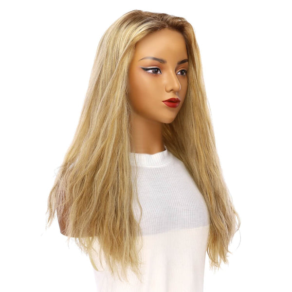 20" Onyx Silk Top Topper Ash Blonde Wavy