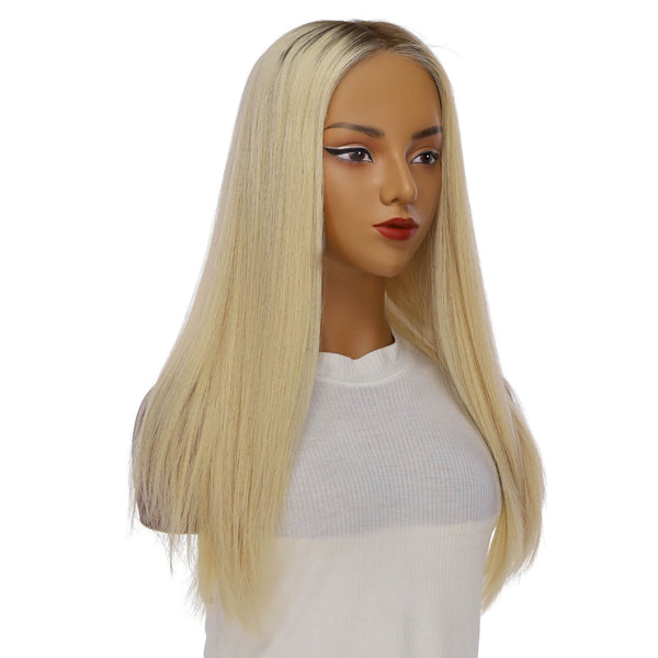 20" Onyx Silk Top Topper Warm Platinum Blonde