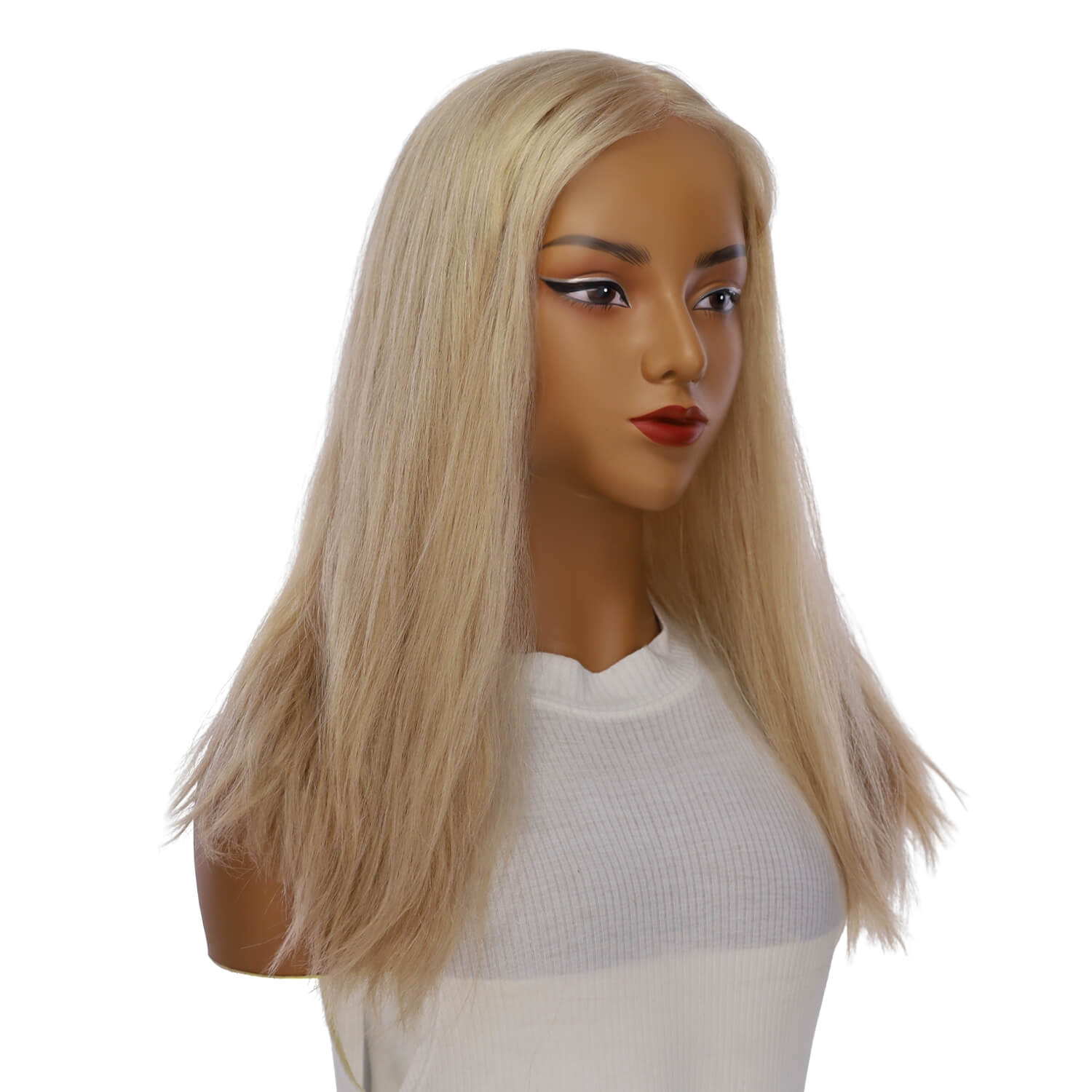 20" Princess Silk Top Wig Beige Blonde w/ No Rooting Wavy