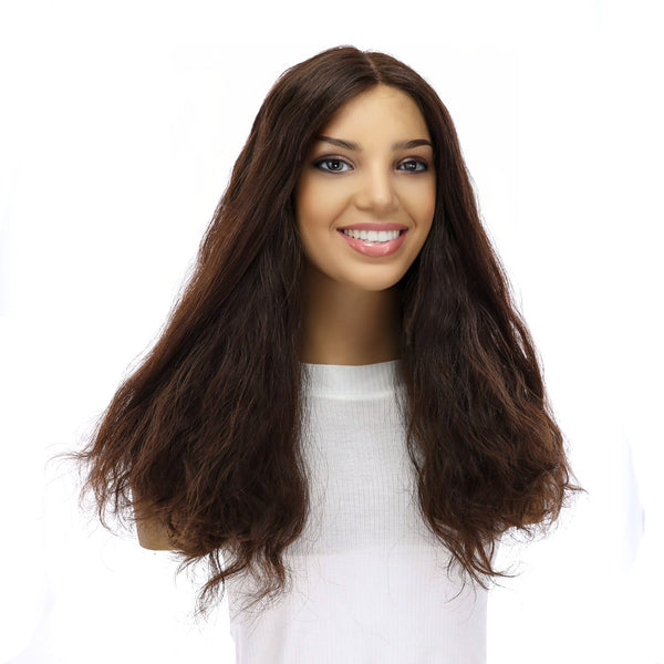 20" Divine Lace Top Topper Dark Brown Wavy