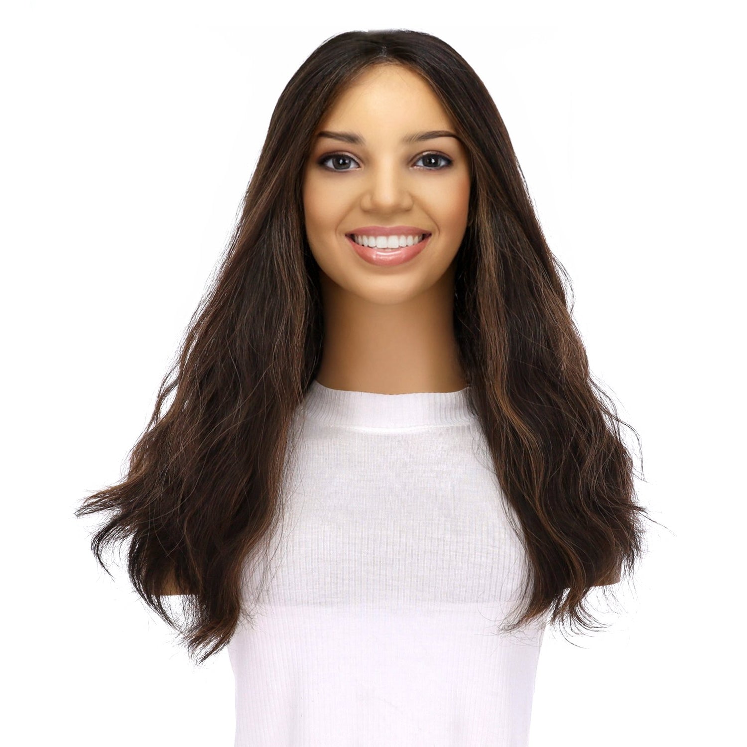 20" Divine Lace Top Topper Soft Black w/ Highlights Wavy