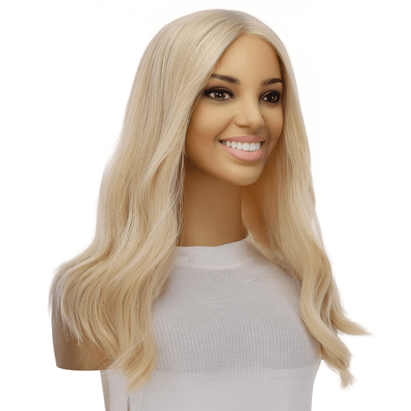 20" Divine Lace Top Topper Warm Platinum Blonde No Roots