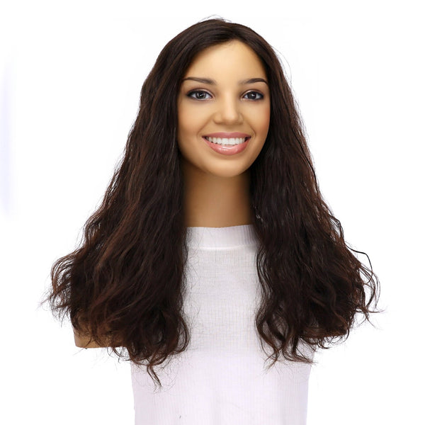 20" Divine Luxe Lace Top Topper #2 Neutral Dark Brown Wavy