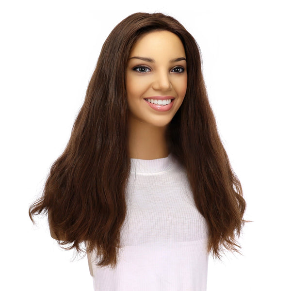 20" Divine Luxe Lace Top Topper #6 Neutral Medium Brown Wavy
