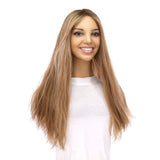 20" Onyx Silk Top Topper Medium Blonde w/ Highlights Slightly Wavy
