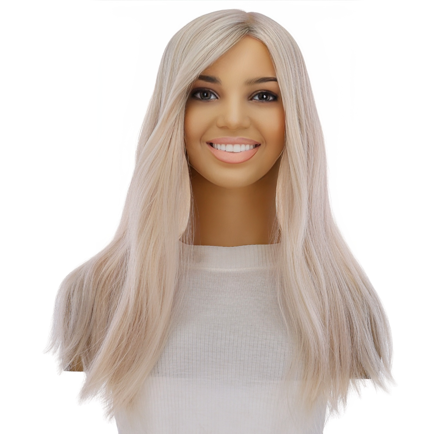 20" Princess Silk Top Wig Ice Blonde