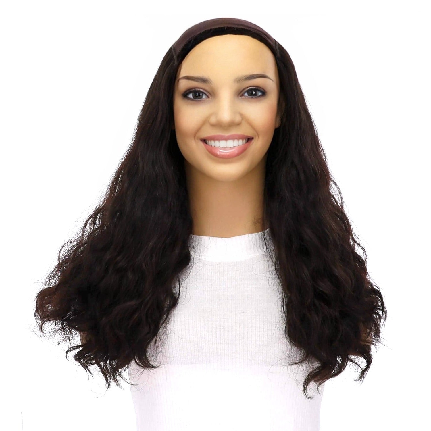 20" HatFall Wig Natural Black Wavy