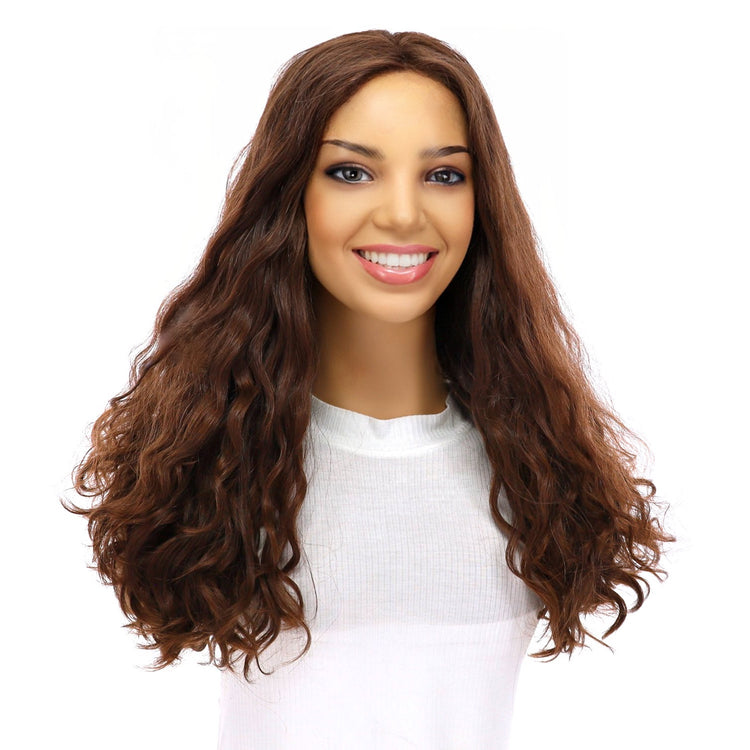 20" Secret Lace Top Wig #6 Neutral Medium Brown Wavy