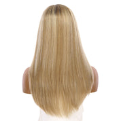 22" Ponytail Silk Part Wig Ash Blonde